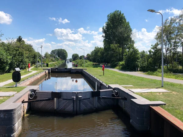 Cerradura Del Canal Veenhoop Frisia Países Bajos — Foto de Stock