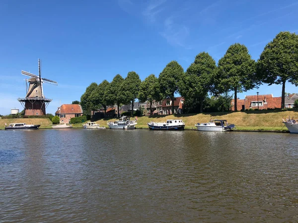 Wiatrak Dokkum Friesland Holandia — Zdjęcie stockowe