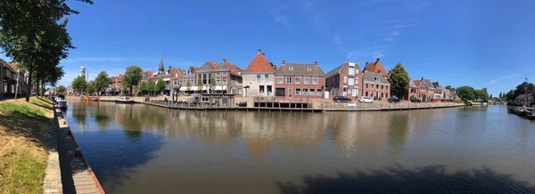 Panorama Del Canal Het Grootdiep Dokkum Frisia Países Bajos —  Fotos de Stock