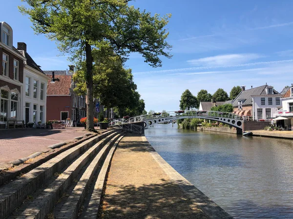 Dokkum Friesland 'daki Klein Diep Köprüsü Hollanda