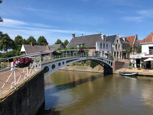 Dokkum Friesland 'daki Klein Diep Köprüsü Hollanda