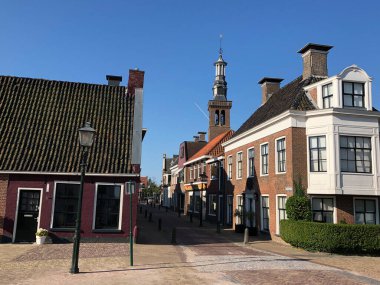 Eski Dronrijp kasabası Friesland Hollanda