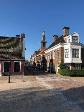 Eski Dronrijp kasabası Friesland Hollanda