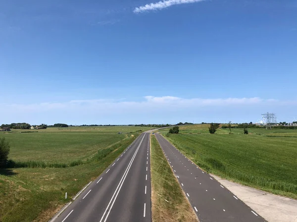 Motorväg Mot Staden Franeker Friesland Nederländerna — Stockfoto