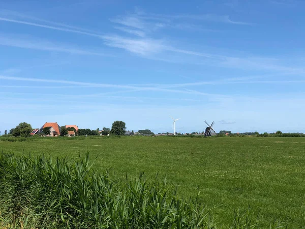 Workum Friesland Hollanda Çevresindeki Yel Değirmenleri — Stok fotoğraf