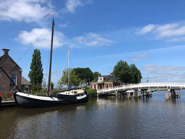 Velero Puente Gaastmeer Frisia Países Bajos — Foto de Stock