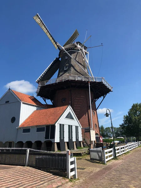 Moinho Vento Burdaard Friesland Países Baixos — Fotografia de Stock