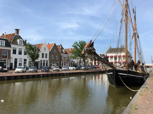 Harlingen Deki Kuzey Liman Kanalı Friesland Hollanda — Stok fotoğraf