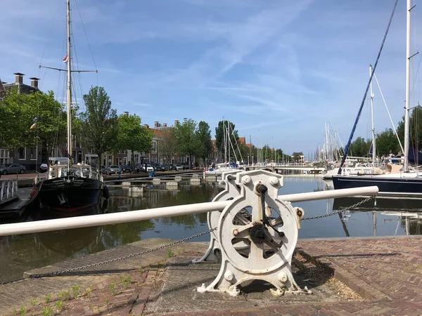 Harlingen Deki Kuzey Liman Kanalı Friesland Hollanda — Stok fotoğraf