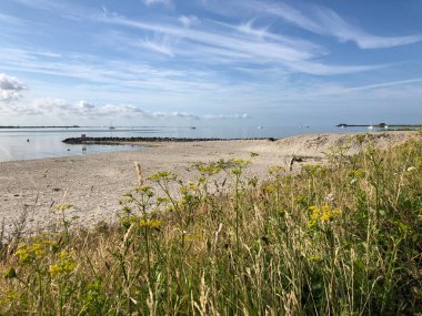 Hollanda, Friesland 'daki Kornwerderzand plajı.