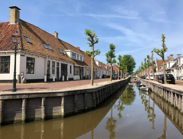 Kanał Harlingen Friesland Holandia — Zdjęcie stockowe