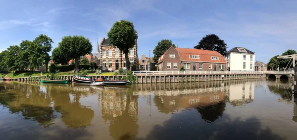 Panorama Kanału Wokół Harlingen Friesland Holandia — Zdjęcie stockowe