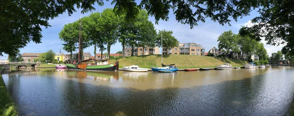 Panorama Kanału Wokół Harlingen Friesland Holandia — Zdjęcie stockowe