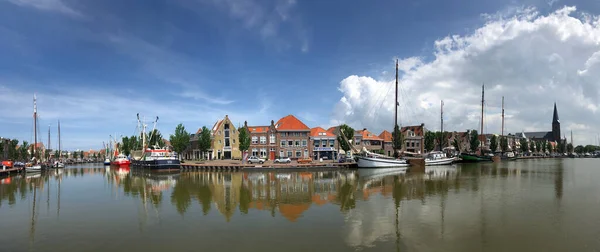 Panorama Zuiderhaven Harlingen Friesland — стокове фото