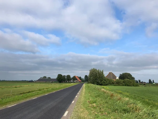 Straße Richtung Gaastmeer Friesland Niederlande — Stockfoto