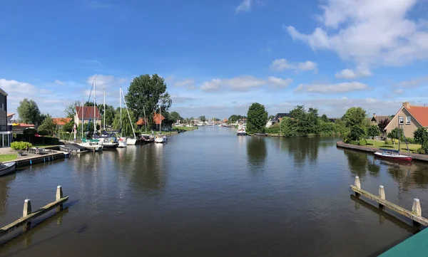 Панорама Каналу Хіг Фрісленд Нідерланди — стокове фото