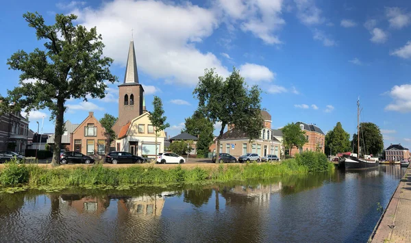 Panorama Kanału Heerenveen Fryzja Holandia — Zdjęcie stockowe