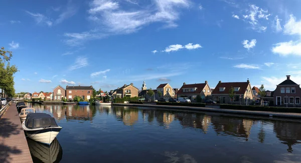 Panorama Kanału Joure Fryzja Holandia — Zdjęcie stockowe