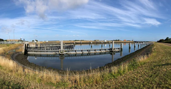 Panorama Lorentz Locks Kornwerderzand Friesland Netherlands — Stock Photo, Image
