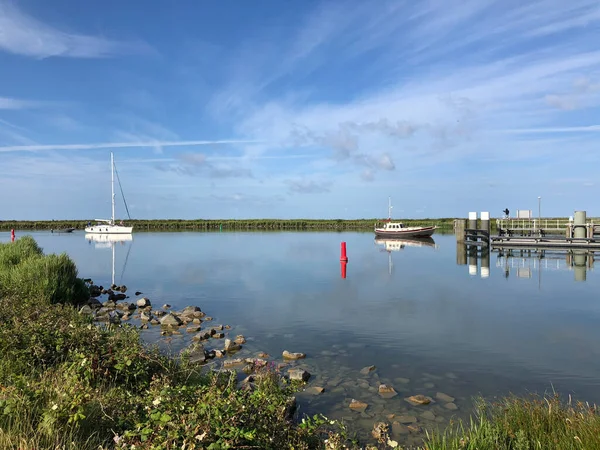 Boats Lorentz Locks Kornwerderzand Friesland Netherlands — Stock Photo, Image