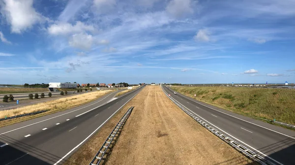 Panorama Vanaf Afsluitdijk Bij Kornwerderzand Friesland Nederland — Stockfoto