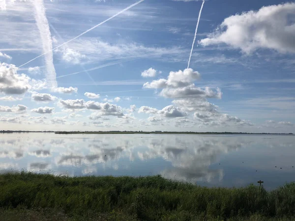 Cloud Reflection Ijsselmeer Friesland Netherlands — Stock Photo, Image