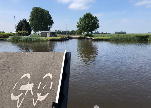Ferry Het Langweerder Vaart Kanaal Friesland Nederland — Stockfoto