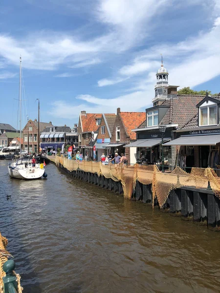 Veleiro Canal Lemmer Frísia Países Baixos — Fotografia de Stock