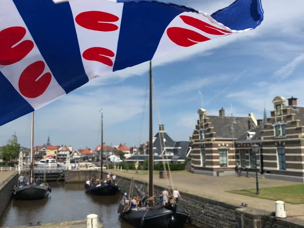 Frisian Flag Sea Lock Lemmer Friesland Netherlands — Stock Photo, Image
