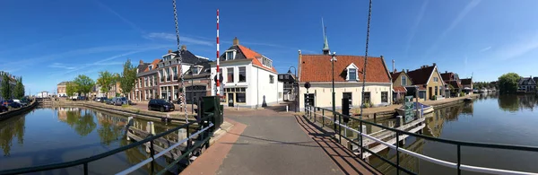 Panorama Starego Miasta Makkum Friesland Holandia — Zdjęcie stockowe