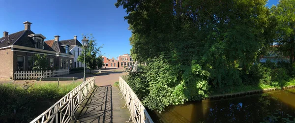 Panorama Von Einem Kanal Nijland Friesland Niederlande — Stockfoto