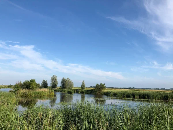 Friesland Daki Sneekermeer Gölü Çevresi Hollanda — Stok fotoğraf