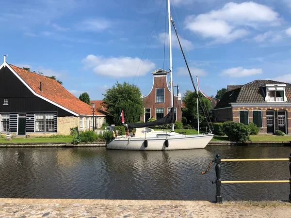 Workum Friesland Hollanda Daki Kanalların Yanındaki Evler — Stok fotoğraf