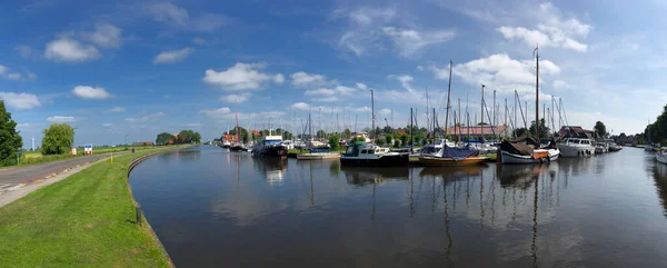 Panorama Portu Workumertrekvaart Workum Friesland Holandia — Zdjęcie stockowe