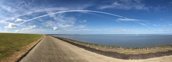 Panorama Dike Wadden Sea Zurich Friesland Netherlands — Stock Photo, Image