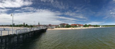 Polonya 'daki Sopot sahili manzarası