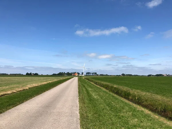 Vägen Genom Friesland Nederländerna — Stockfoto