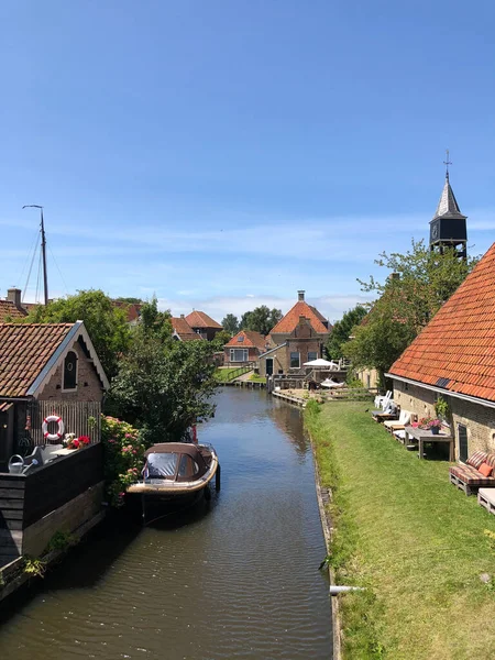 Hindeloopen Deki Kanal Friesland Hollanda — Stok fotoğraf