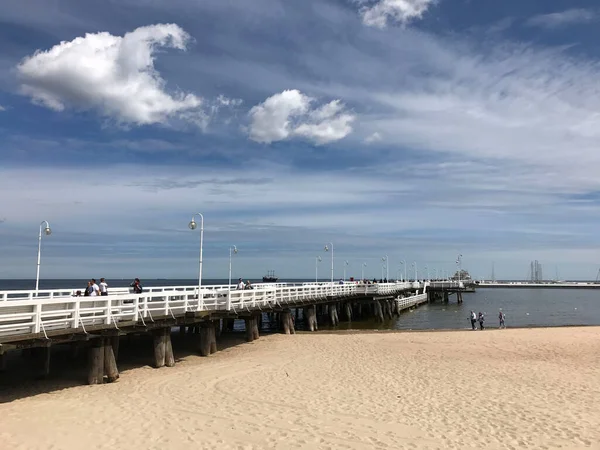 Pier Sopot Praia Polônia — Fotografia de Stock