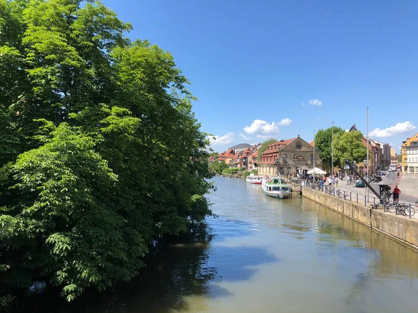 Río Linker Regnitzarm Bamberg Alemania —  Fotos de Stock