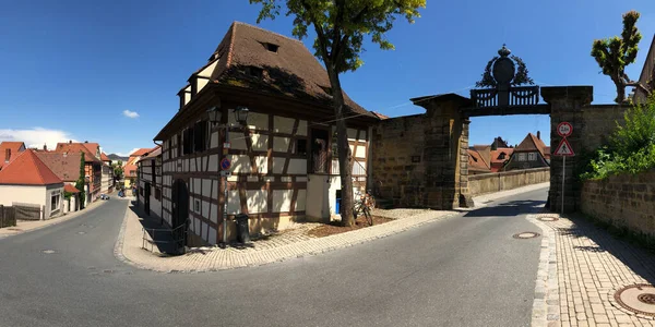 Panorama Dřevěných Rámů Bambergu Německo — Stock fotografie