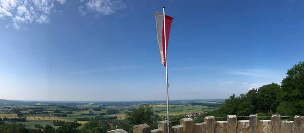 Панорама Флага Башне Альтенбургского Замка Бамберге Германия — стоковое фото