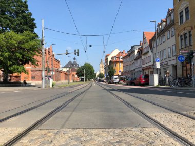 Erfurt Almanya 'da tramvay hattı
