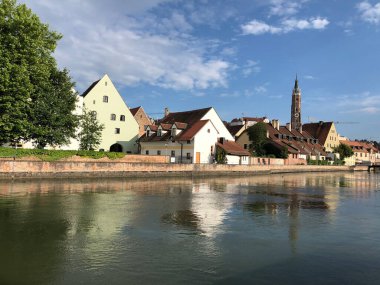 The Isar river around Landshut Germany clipart