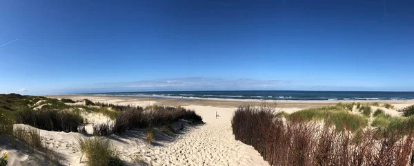 Panorama Cesty Pláž Ostrově Borkum Německu — Stock fotografie