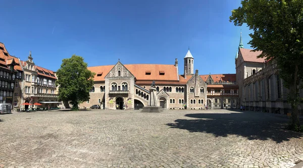 Panoráma Braunschweigi Burgplatzról Németország — Stock Fotó