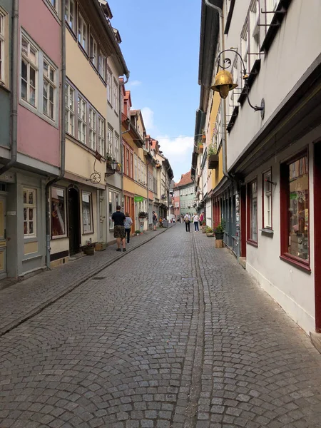 Panorama Del Karmerbrcke Erfurt Alemania —  Fotos de Stock