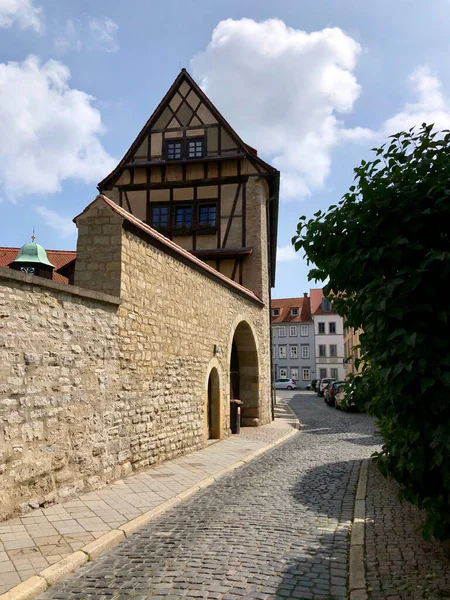 Ulica Starym Mieście Erfurt Niemcy — Zdjęcie stockowe