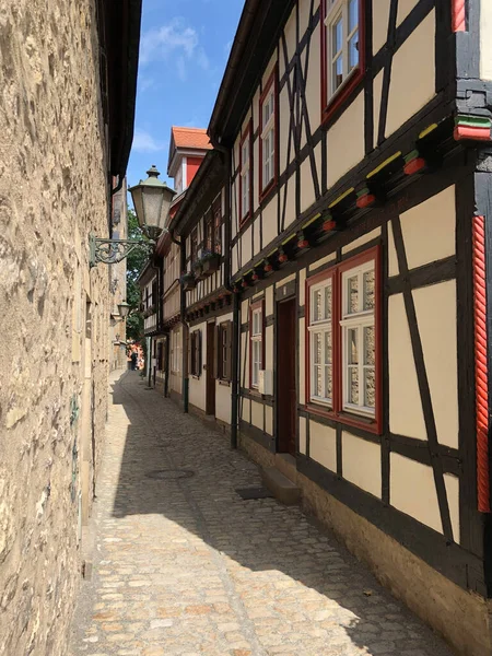 Casas Madeira Cidade Velha Erfurt Alemanha — Fotografia de Stock