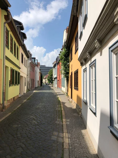 Rua Com Casas Coloridas Erfurt Alemanha — Fotografia de Stock